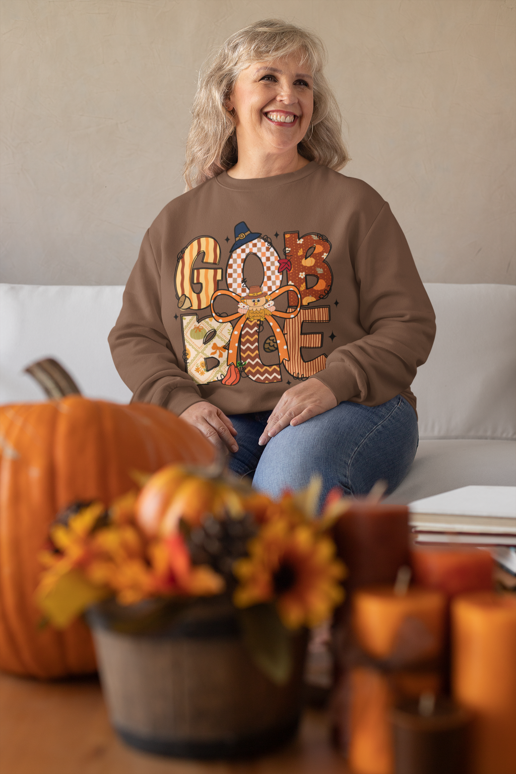 Thanksgiving Gobble Sweatshirt, Cozy Unisex Fall Sweater, Holiday Gift, Seasonal Apparel, Autumn Fashion, Family Gathering Wear
