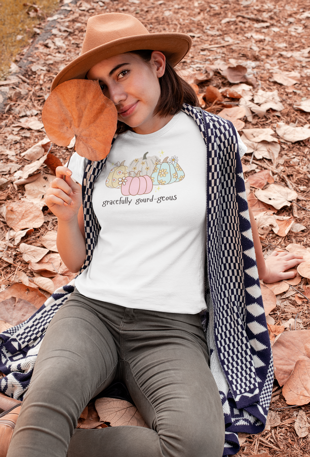 Gracefully Gourd-geous Shirt – Pastel Pumpkin Fall Tee for Women