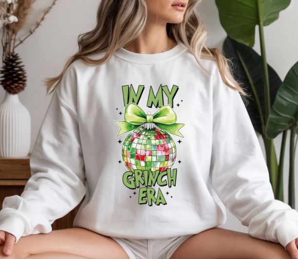 In My Grinch Era Shirt – Funny Christmas Tee with Disco Ornament