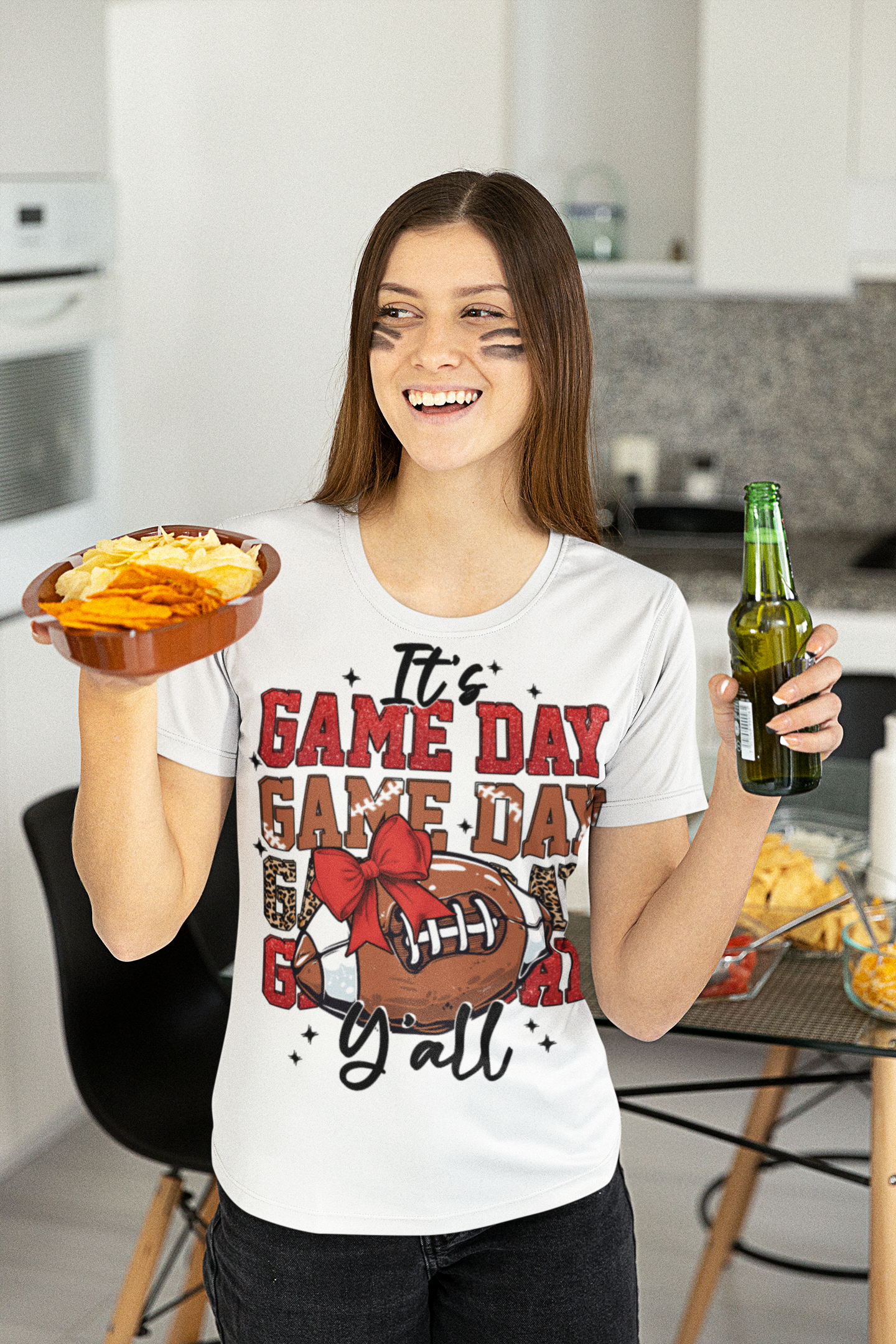 It’s Game Day Y’all | Football Graphic T-Shirt with Bow