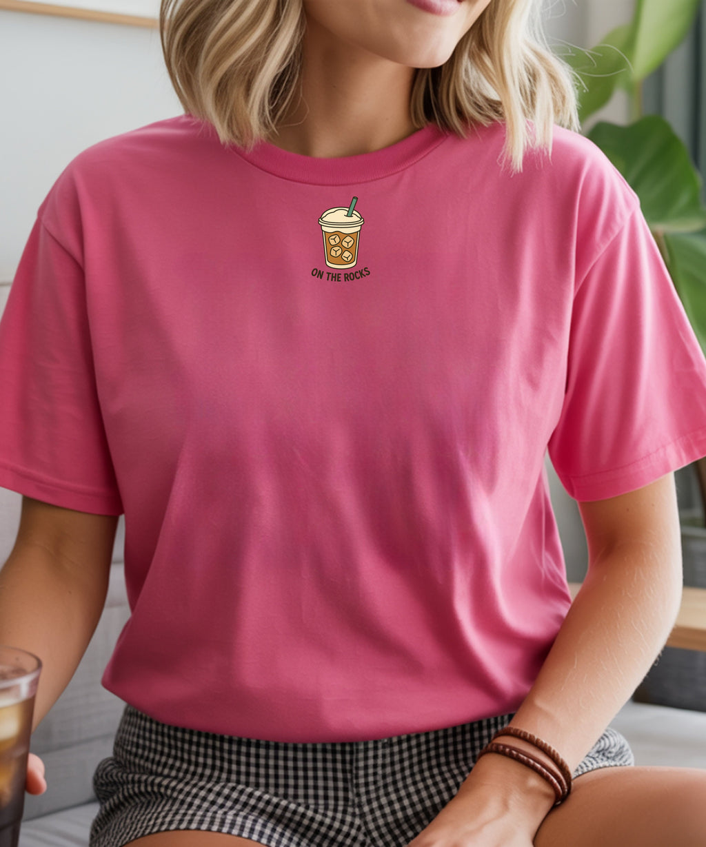 On The Rocks Iced Coffee Shirt – Comfort Colors Tee for Caffeine Lovers