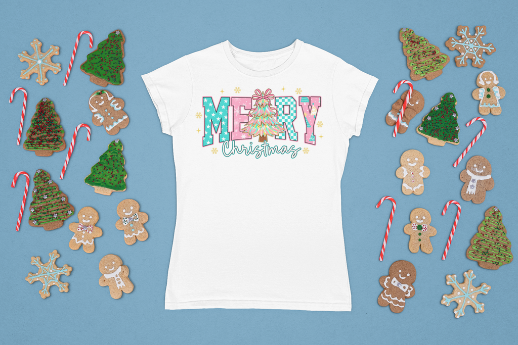 Merry Christmas Sweatshirt | Preppy Pink Christmas Sweater | Cozy Holiday Crewneck for Women