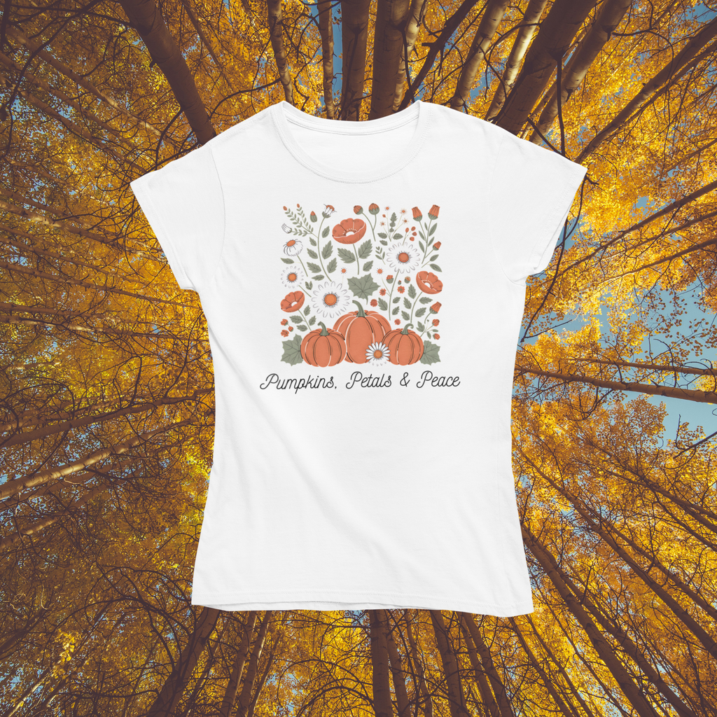 Pumpkins, Petals & Peace Shirt | Fall Floral Pumpkin Graphic Tee | Cute Thanksgiving Outfit