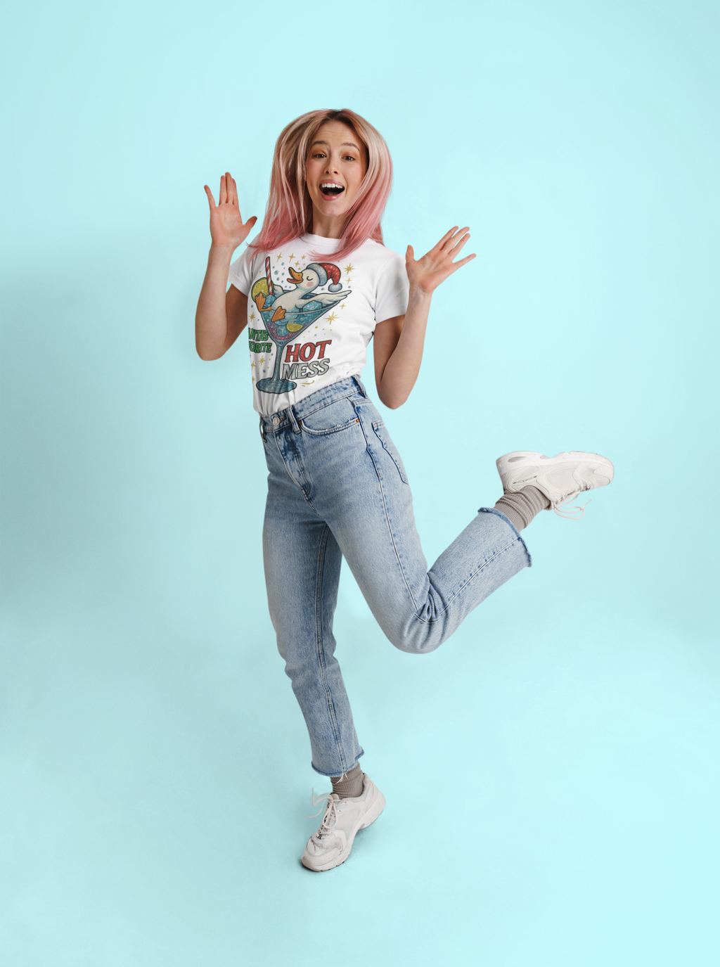 Santa’s Favorite Hot Mess Christmas T-Shirt | Funny Holiday Graphic Tee