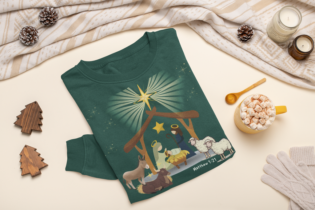 The Gift That Changed Everything Sweatshirt | Christian Nativity Christmas Crewneck | Religious Holiday Sweater