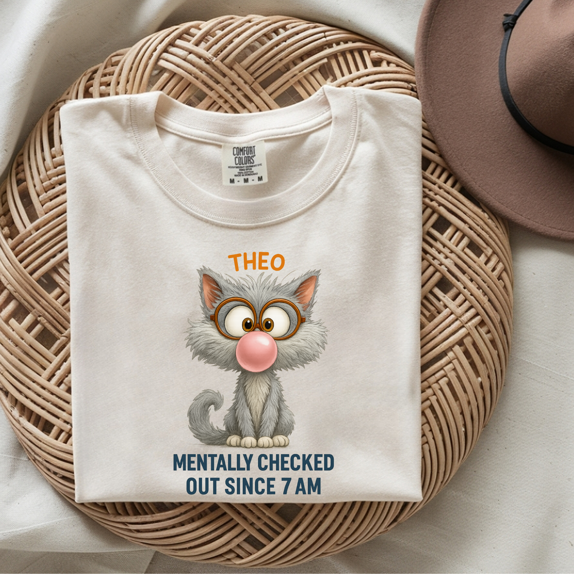 Mentally Checked Out Cat Shirt – Funny Personalized Name Tee