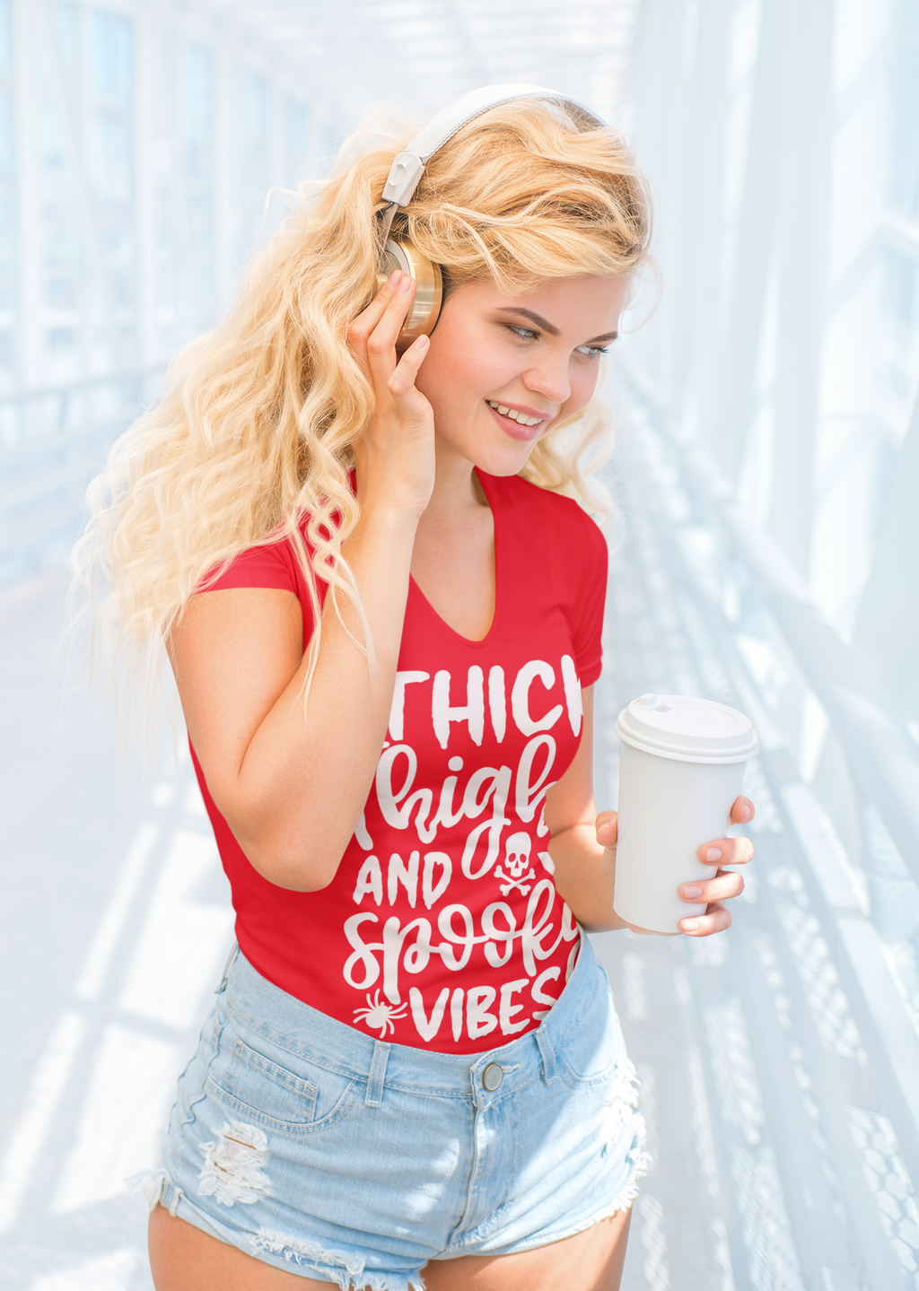 Thick Thighs & Spooky Vibes Shirt – Funny Halloween Tee