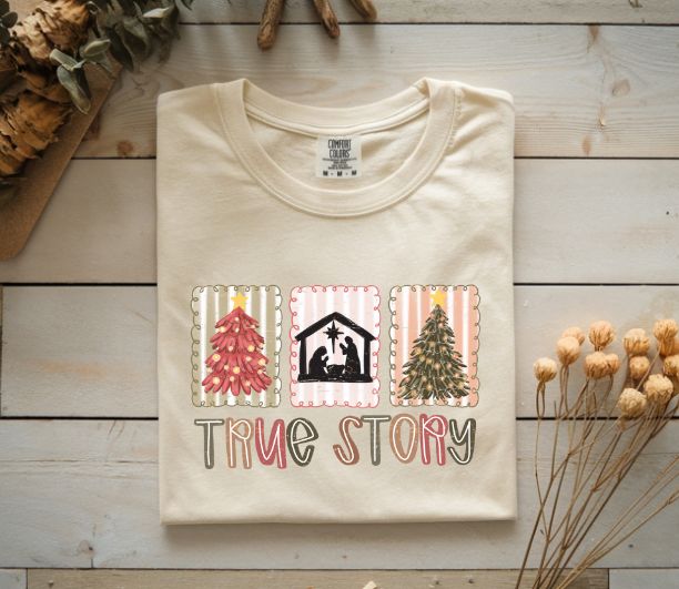 True Story Nativity Sweatshirt – Christian Christmas Shirt for Women