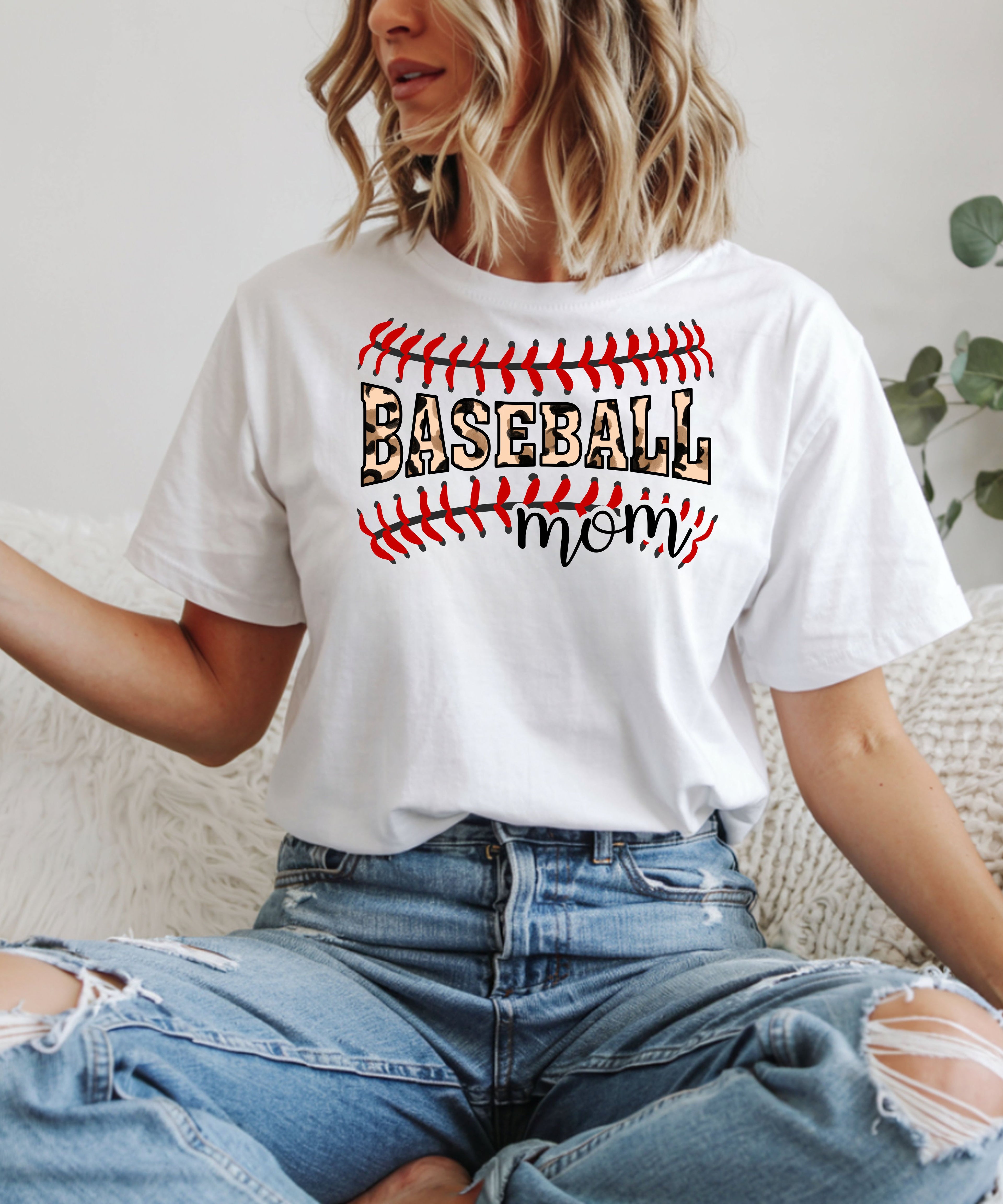 Baseball T-Shirt – Leopard Print Baseball Graphic Tee for Moms & Fans