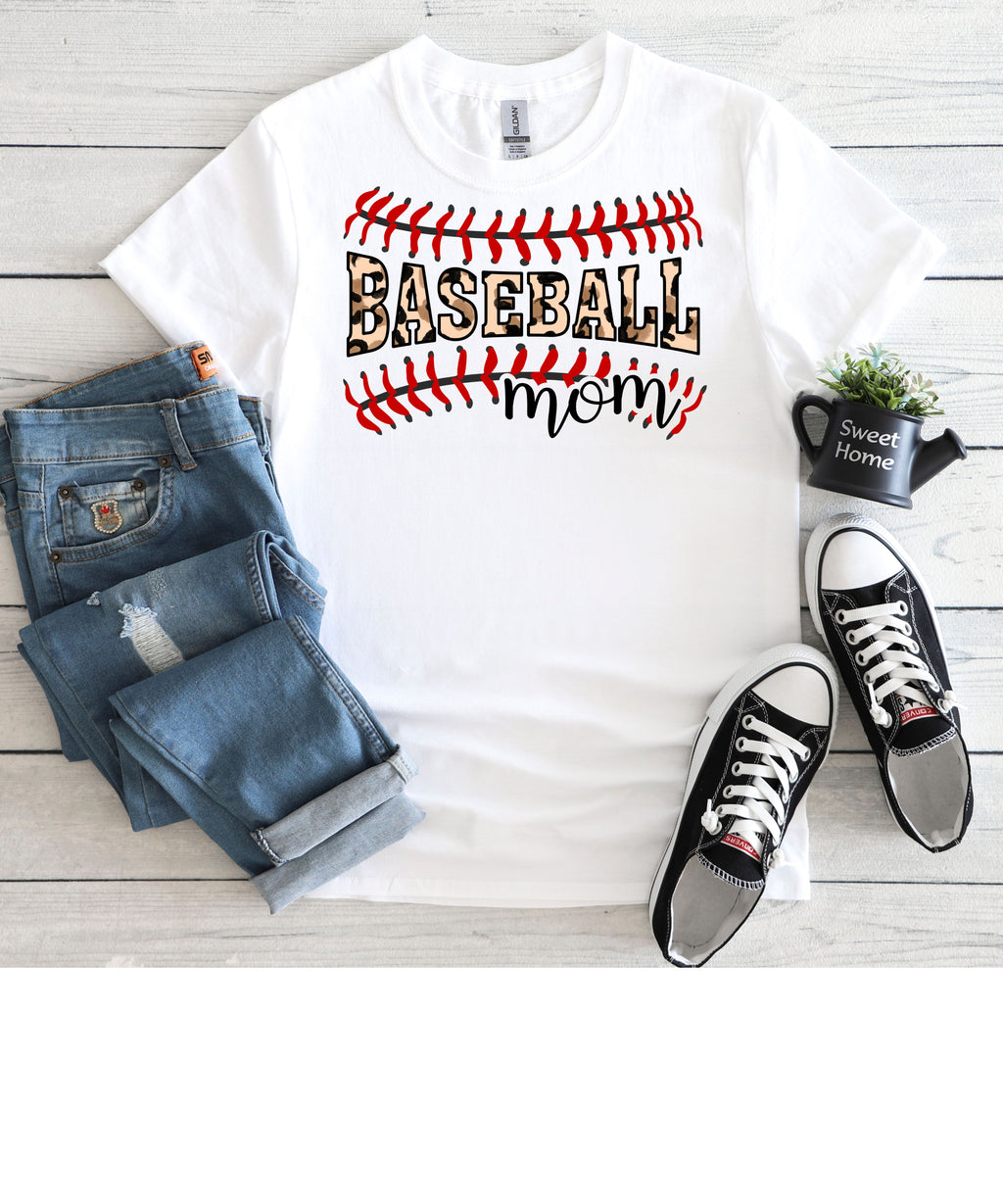 Baseball T-Shirt – Leopard Print Baseball Graphic Tee for Moms & Fans