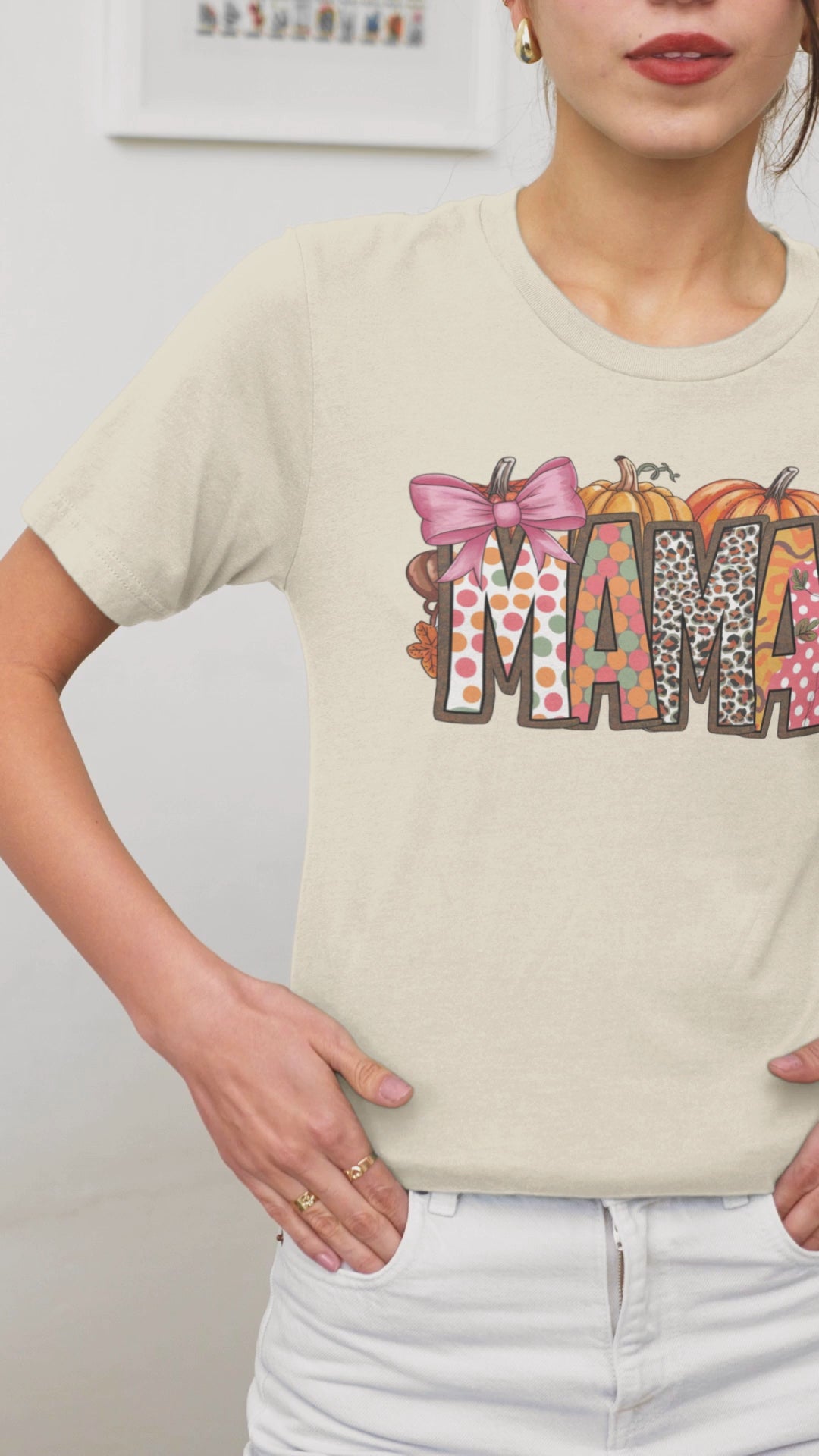 Mama Fall Shirt | Cute Pumpkin Graphic Tee for Moms | Autumn Casual T-Shirt