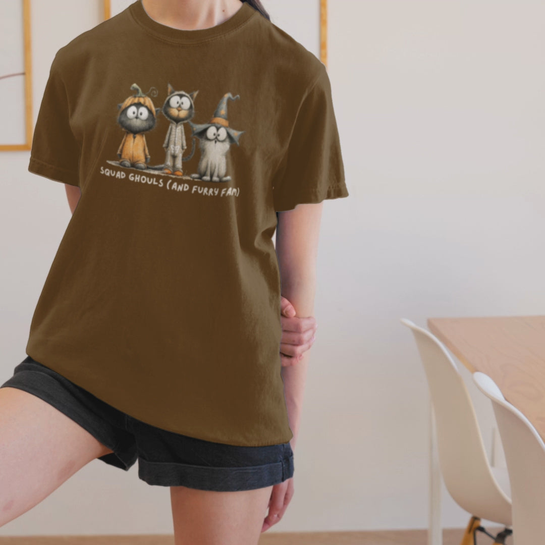 Squad Ghouls (and Furry Fam) Halloween Shirt | Funny Cat Squad Tee