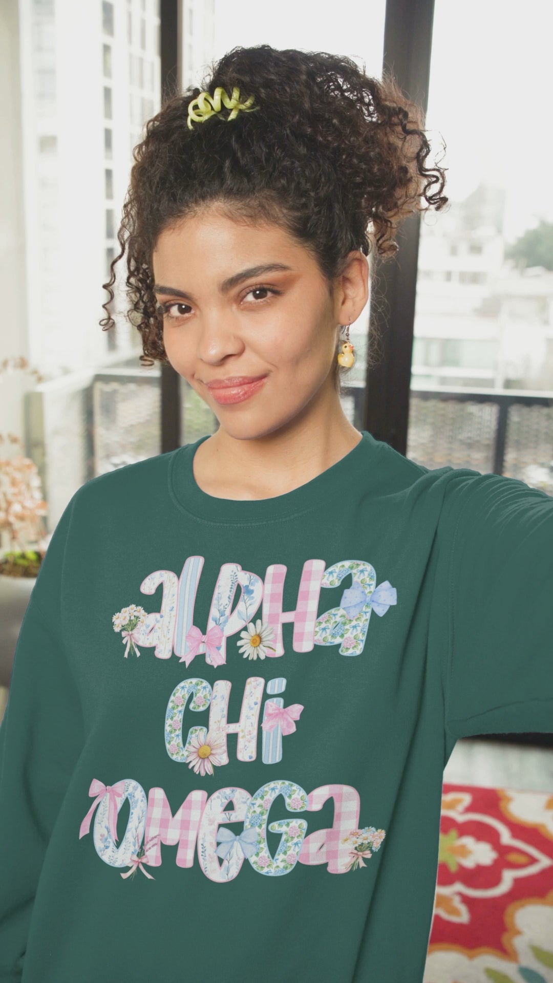 Alpha Chi Omega Sweatshirt Cute Preppy Floral Sorority Crewneck AXO Bid Day Gift