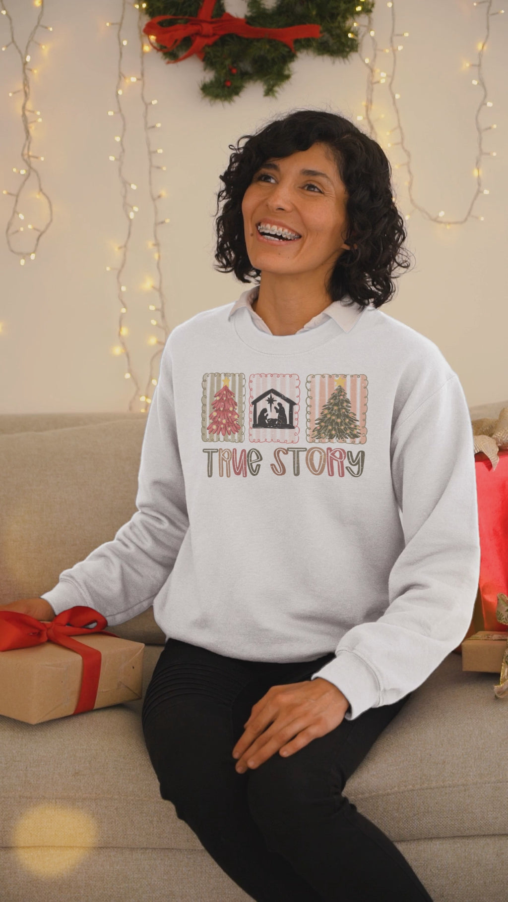 True Story Nativity Sweatshirt – Christian Christmas Shirt for Women