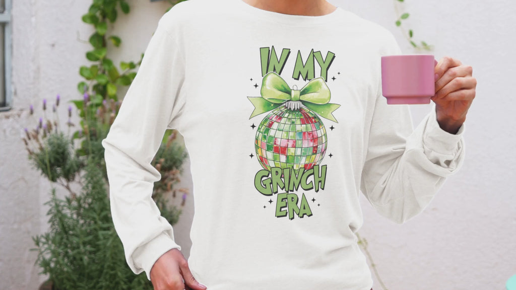 In My Grinch Era Shirt – Funny Christmas Tee with Disco Ornament