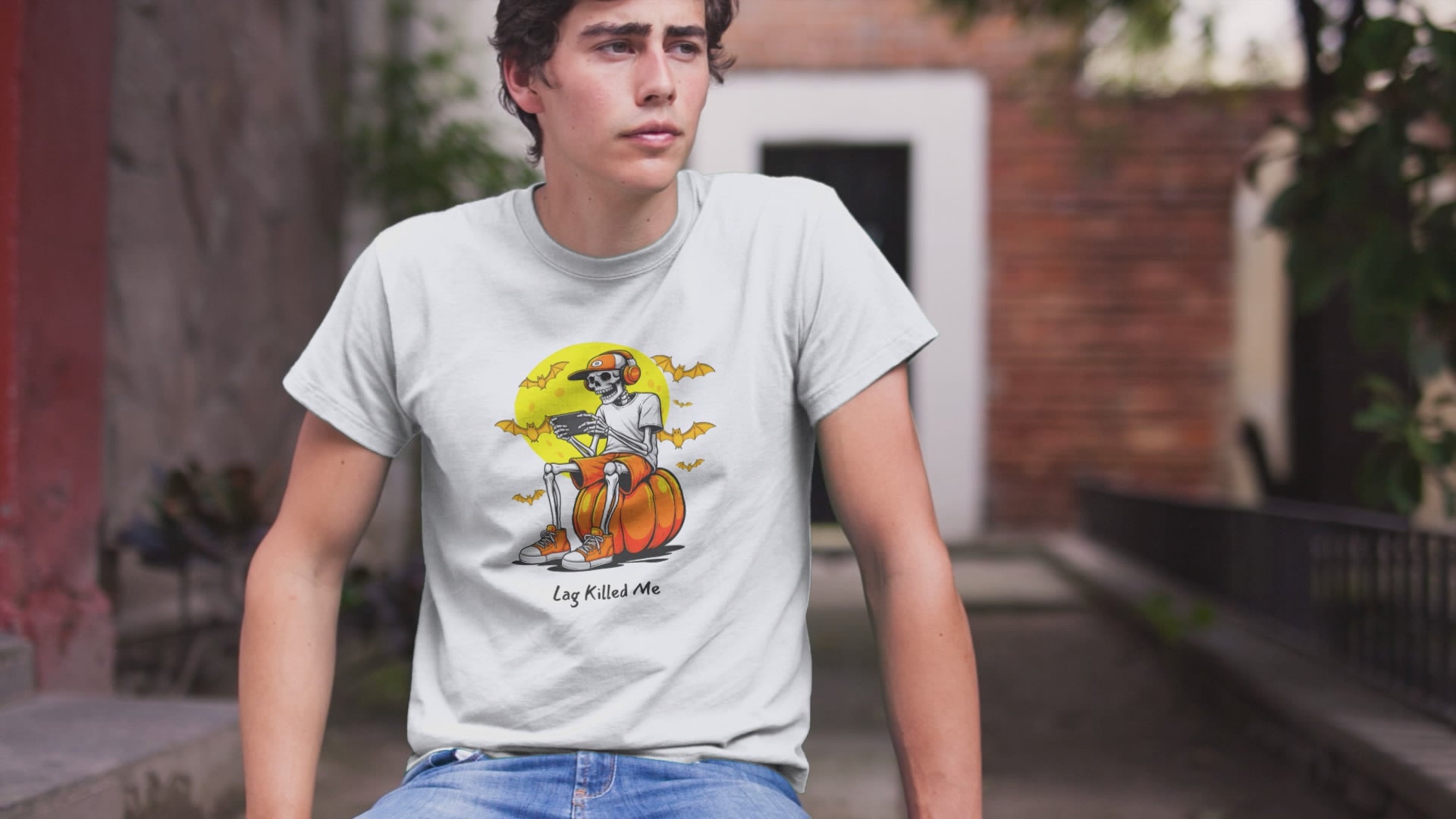 Lag Killed Me Gamer Skeleton Tee