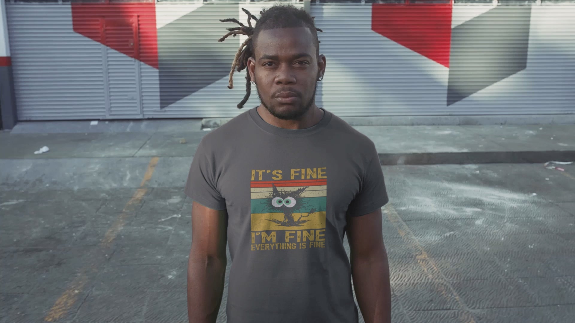 It's Fine I'm Fine Everything Is Fine Shirt – Funny Anxiety Tee, Mental Health Humor Gift, Sarcastic Retro Shirt for Women & Men