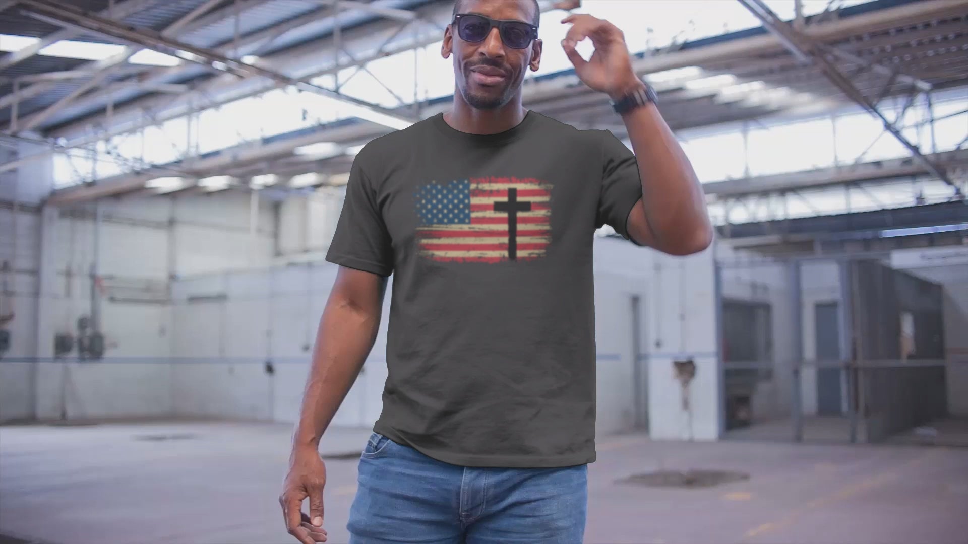 American Flag Cross Christian T-Shirt – Faith & Freedom Patriotic Tee